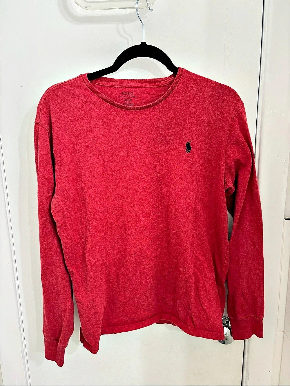 Polo Ralph Lauren Long Sleeve Crewneck Tee in Red Size Medium